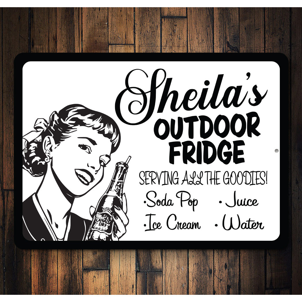 Outdoor Garage Fridge Sign
