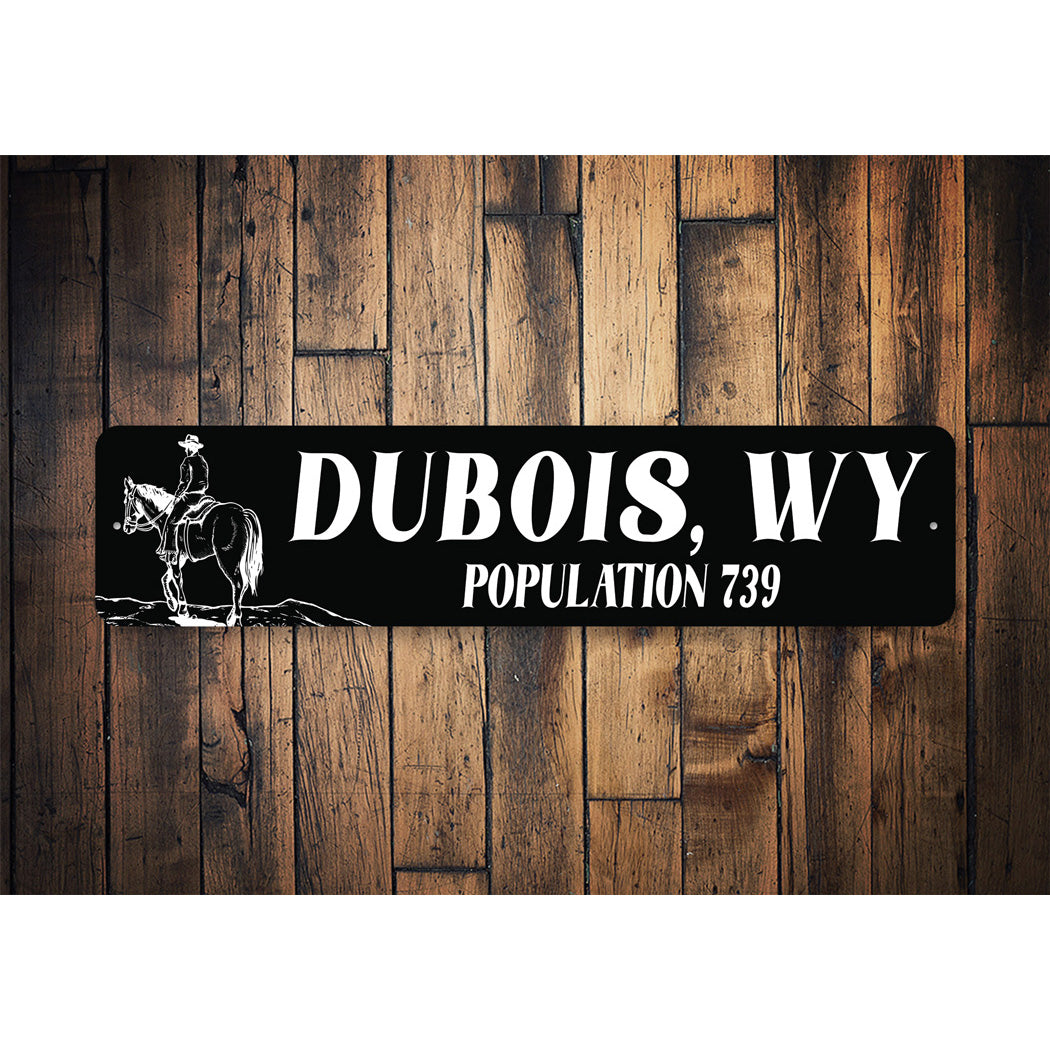 Small Town Population Western Sign