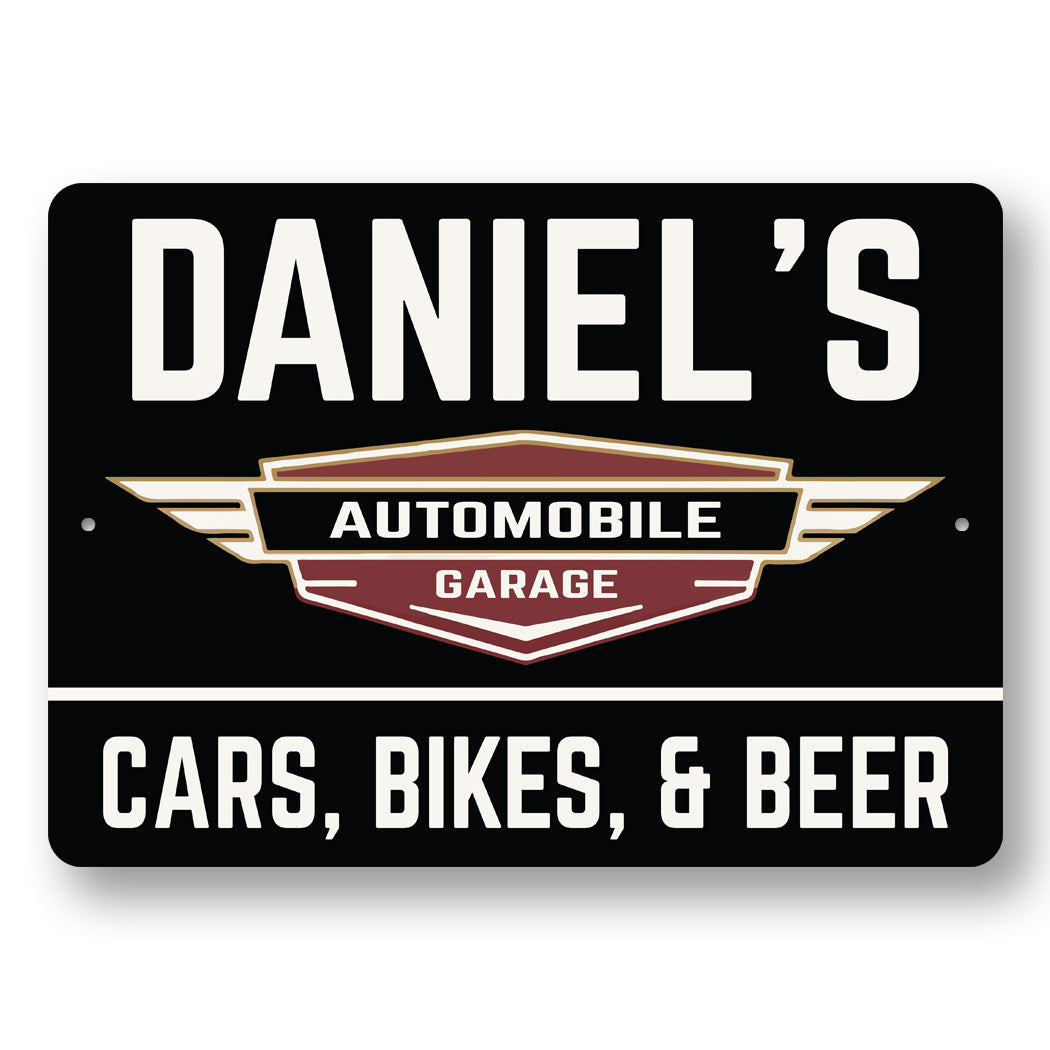 Custom Car And Bike Garage Sign