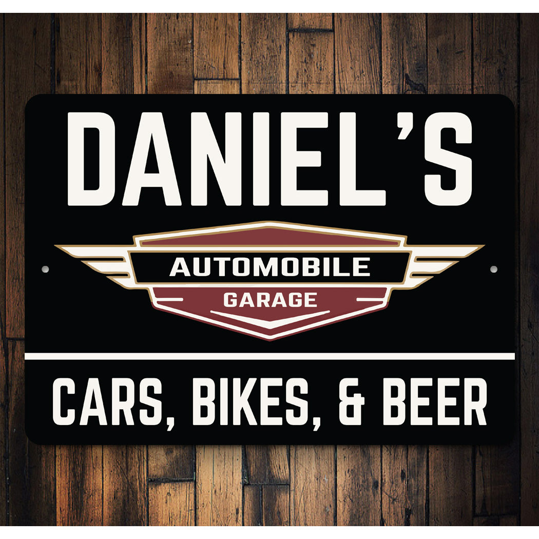 Custom Car And Bike Garage Sign