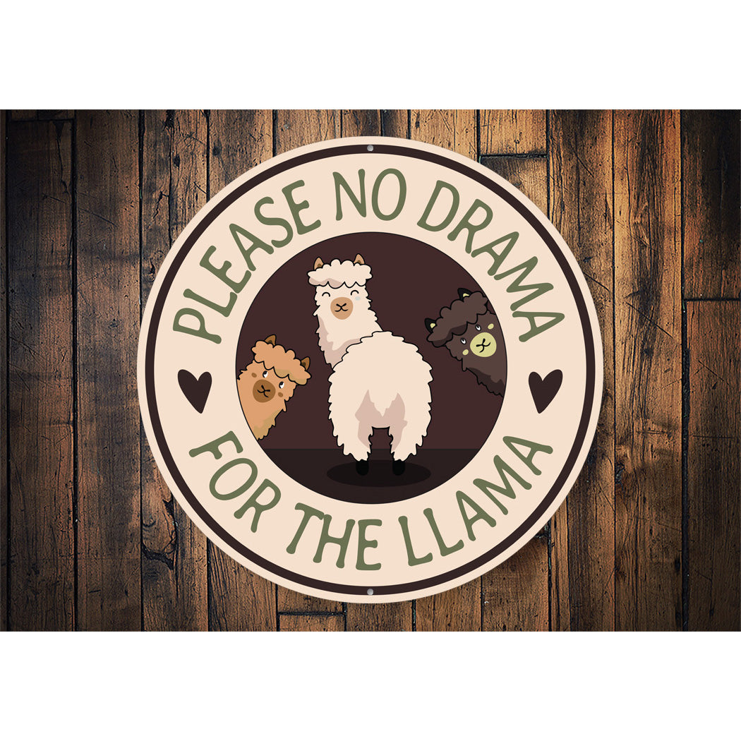 Funny Llama Farm Entrance Sign