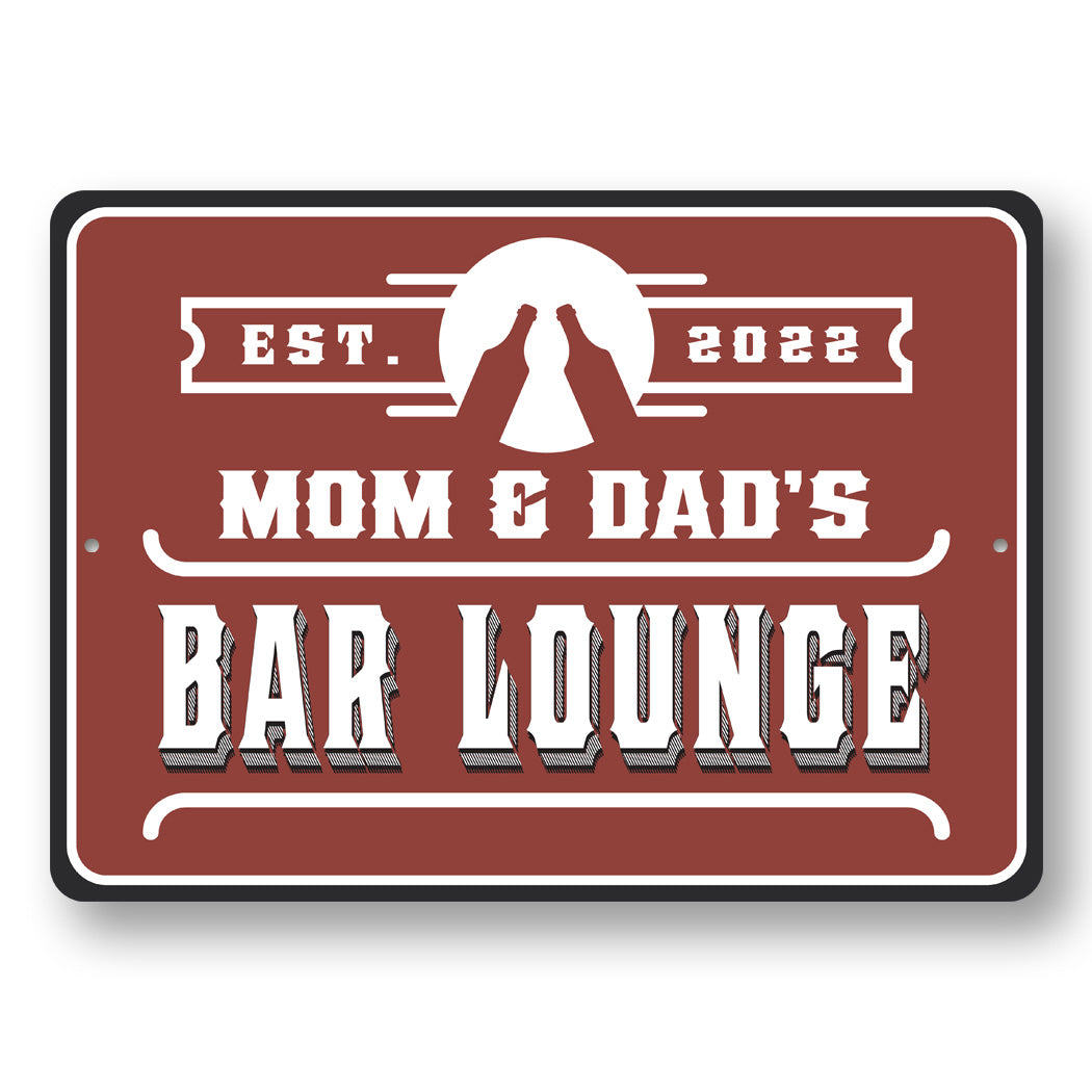 Vintage Dad And Mom Bar Sign