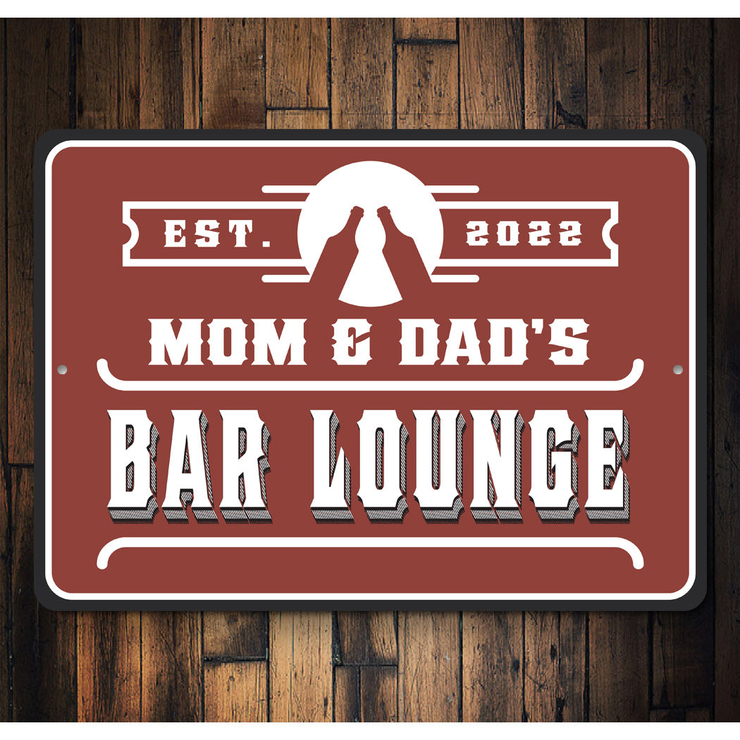 Vintage Dad And Mom Bar Sign