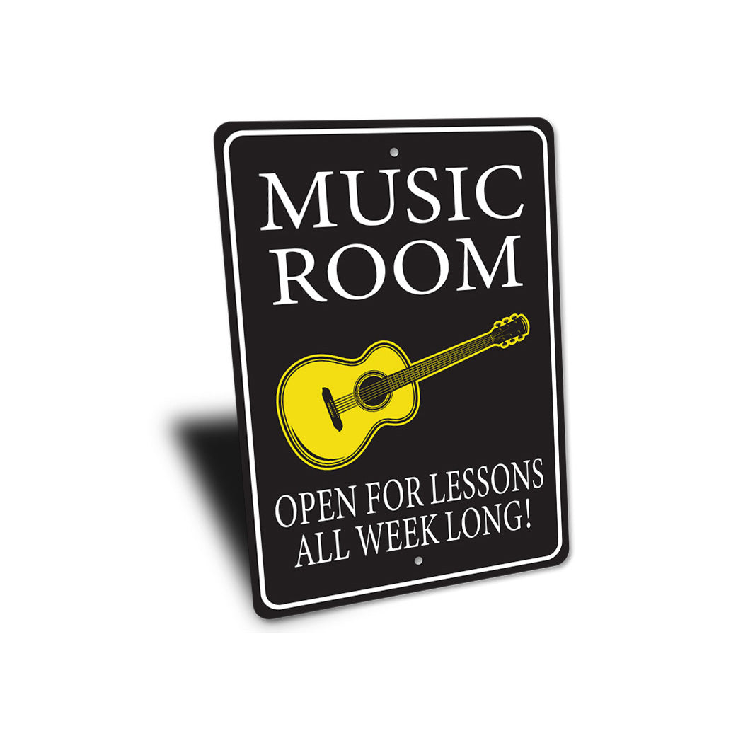 Music Room Lessons Open Sign