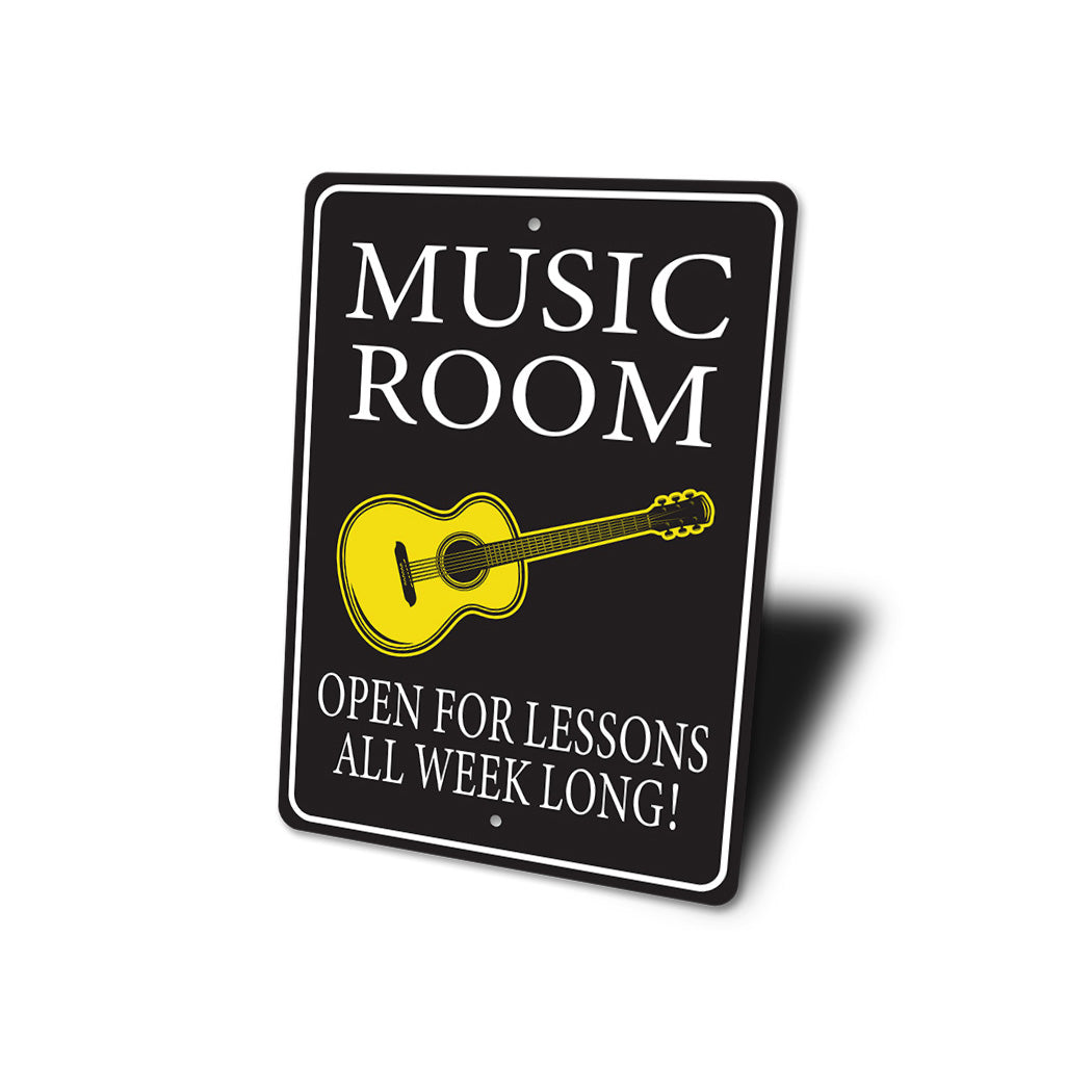 Music Room Lessons Open Sign