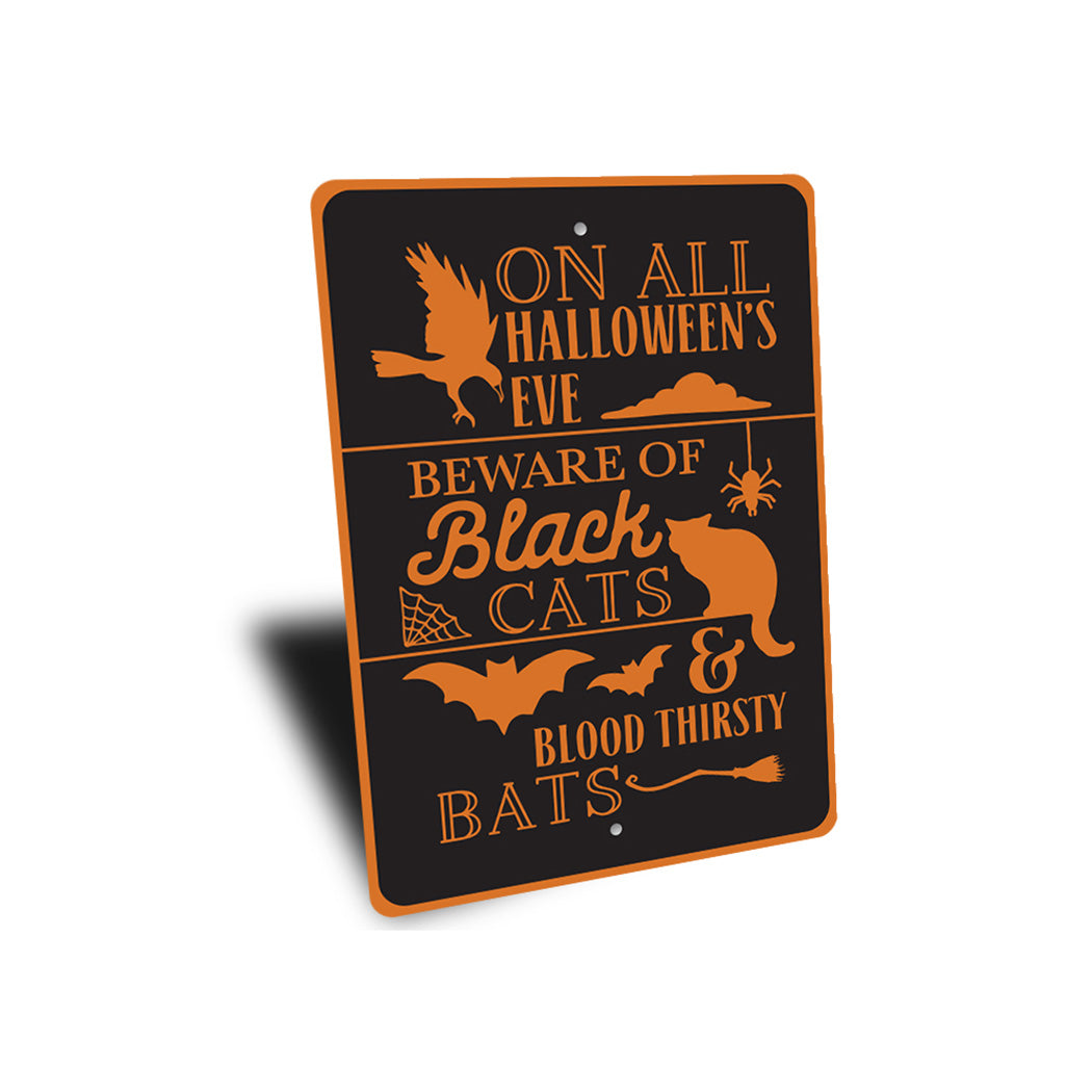 Watch For Bats And Cats Sign