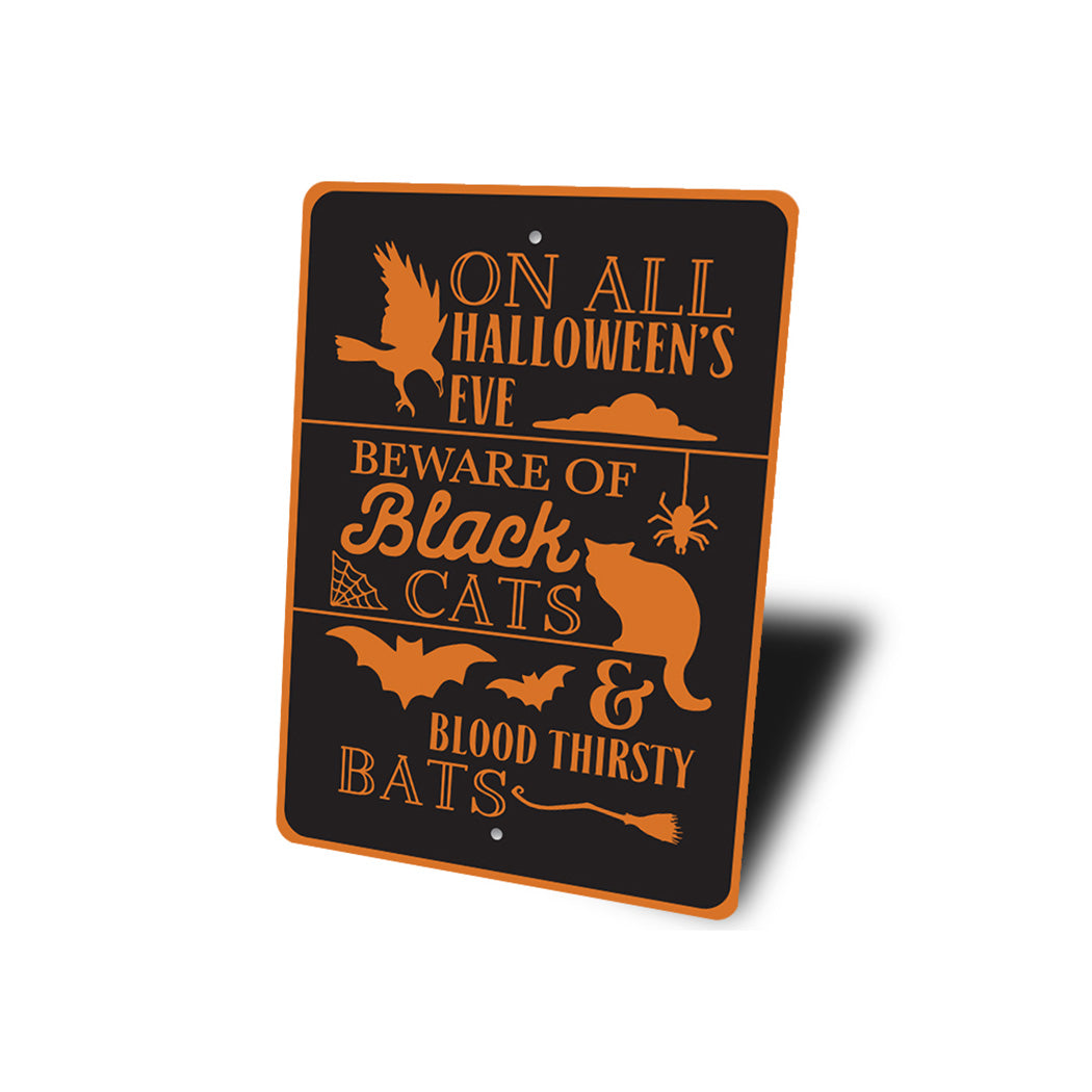 Watch For Bats And Cats Sign