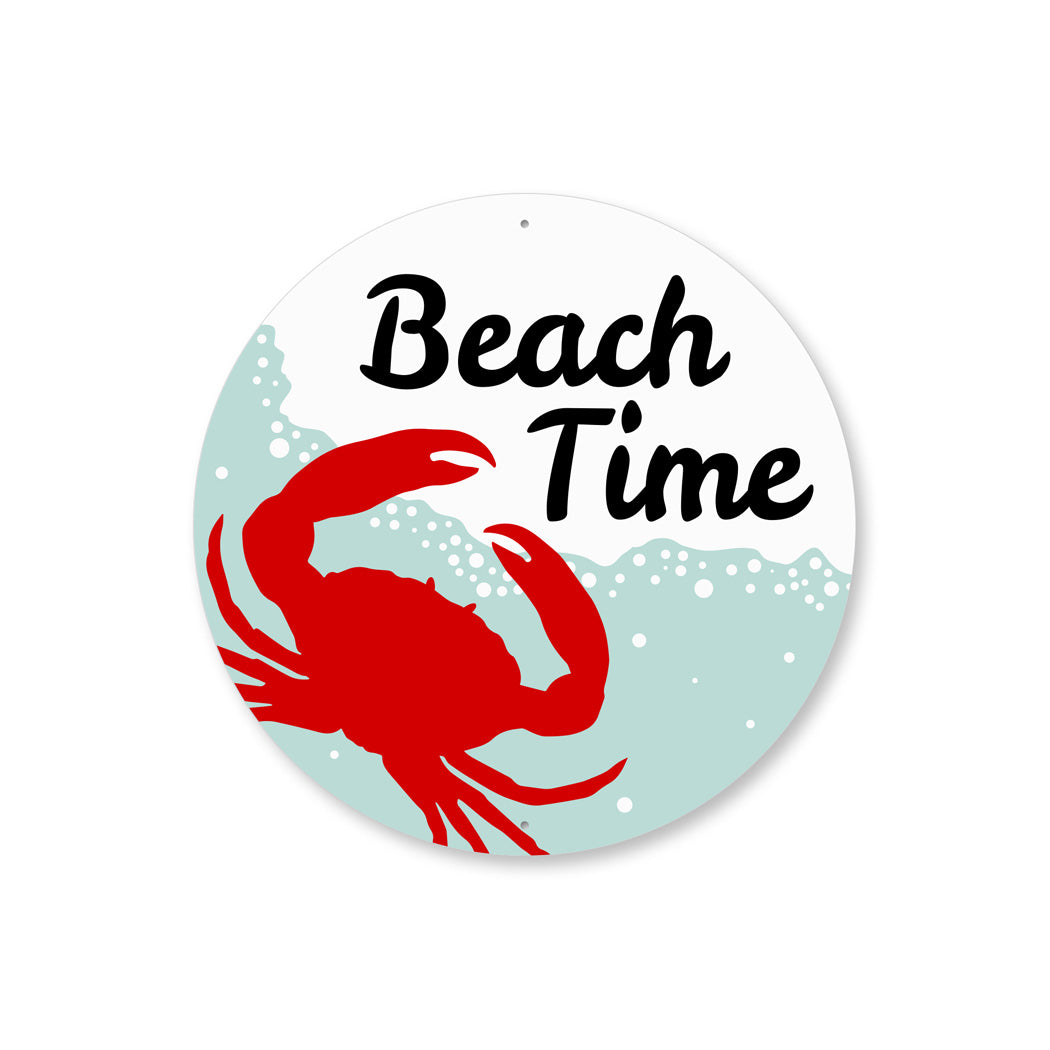 Beach Time Circle Sign