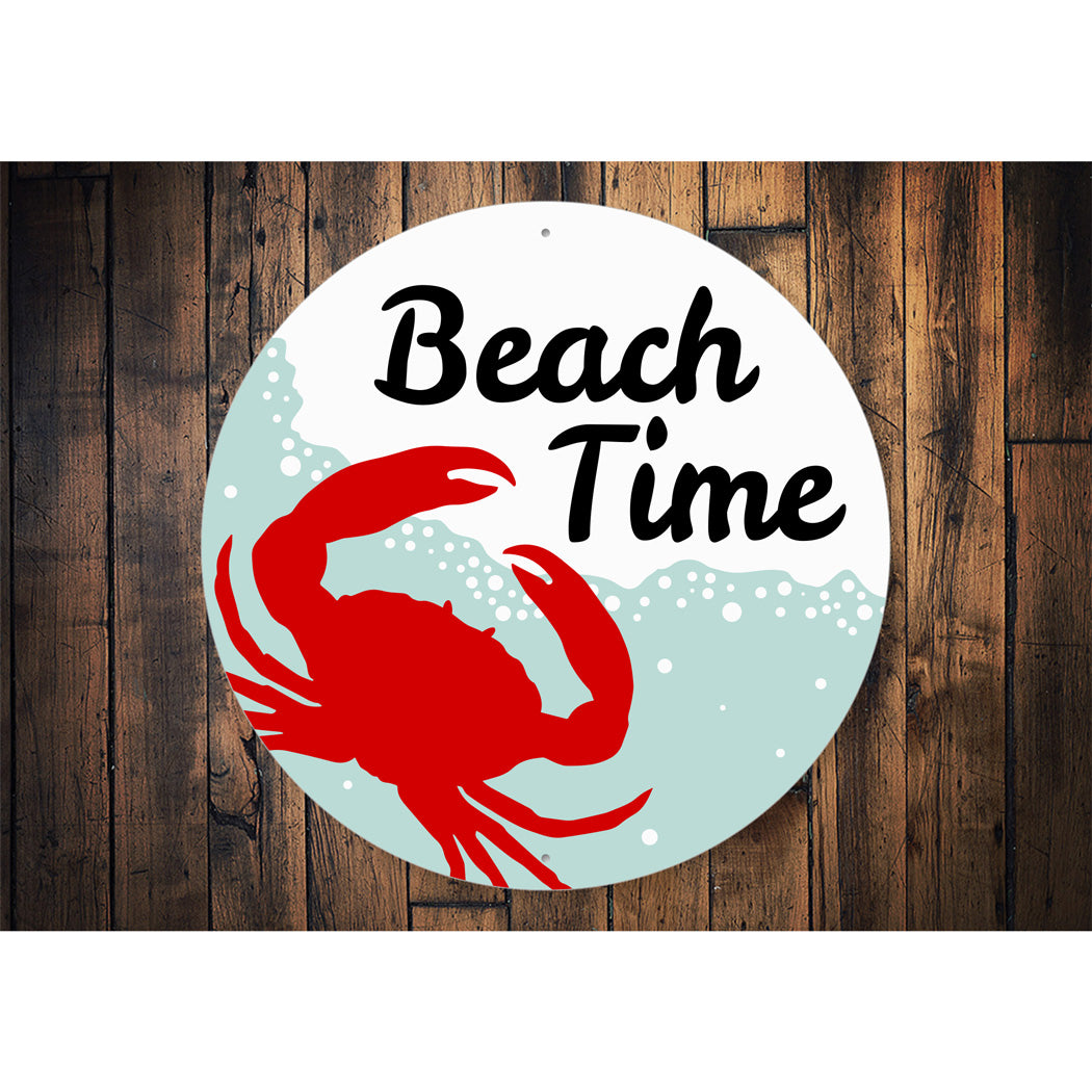 Beach Time Circle Sign