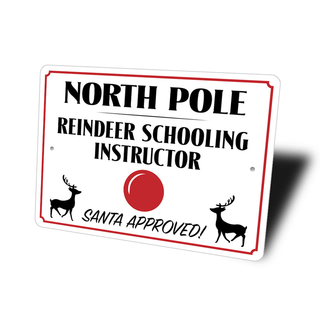 North Pole Reindeer Teacher Sign