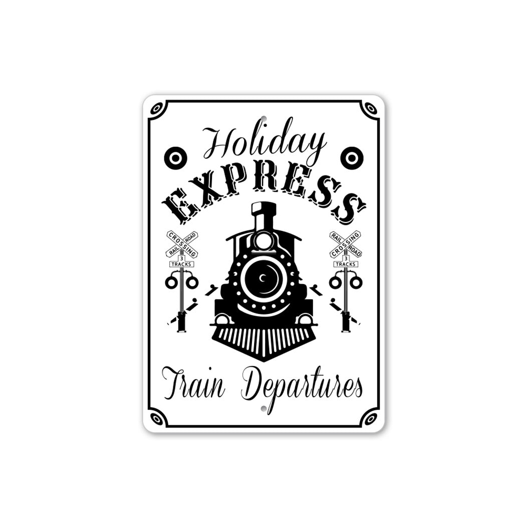 Holiday Train Departures Sign