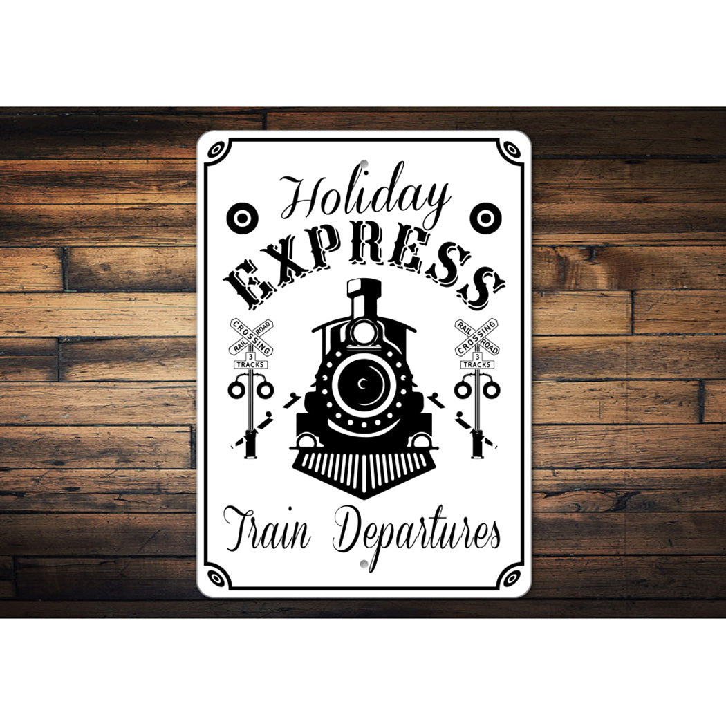 Holiday Train Departures Sign