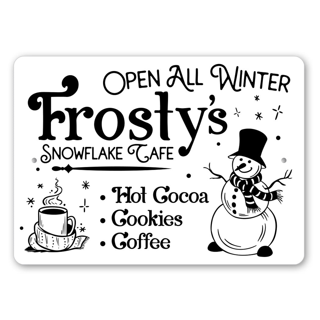 Winter Cafe Open Sign