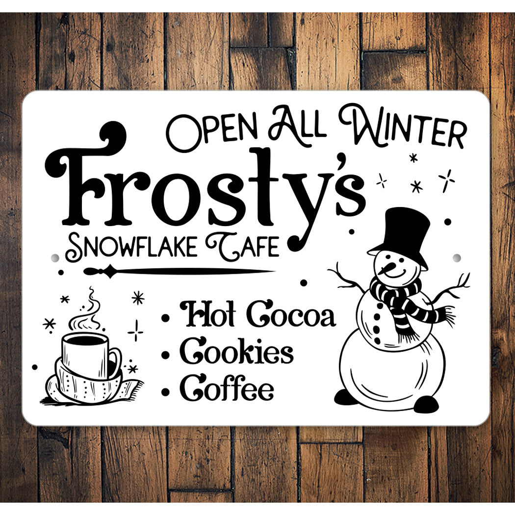 Winter Cafe Open Sign