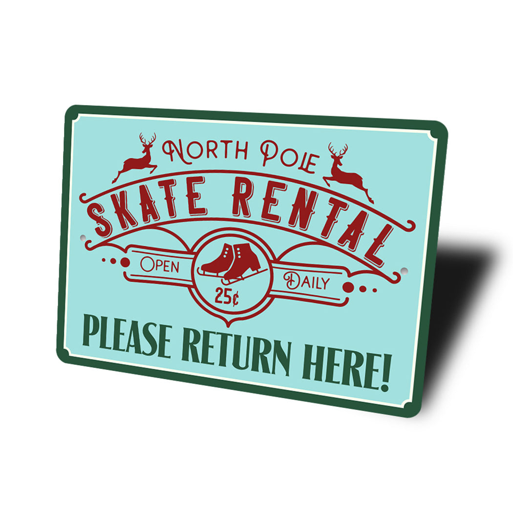 North Pole Skate Rental Sign