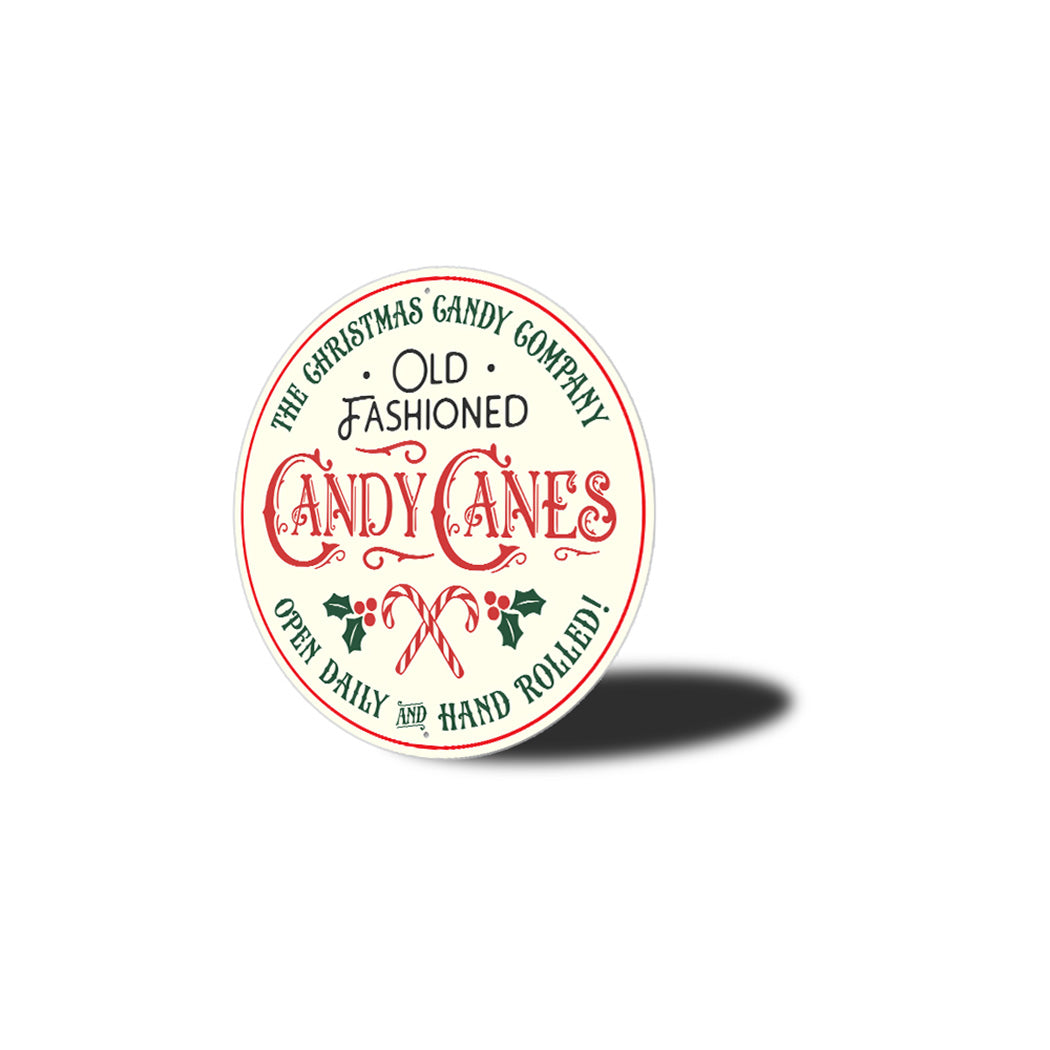 Handrolled Candy Cane Factory Sign