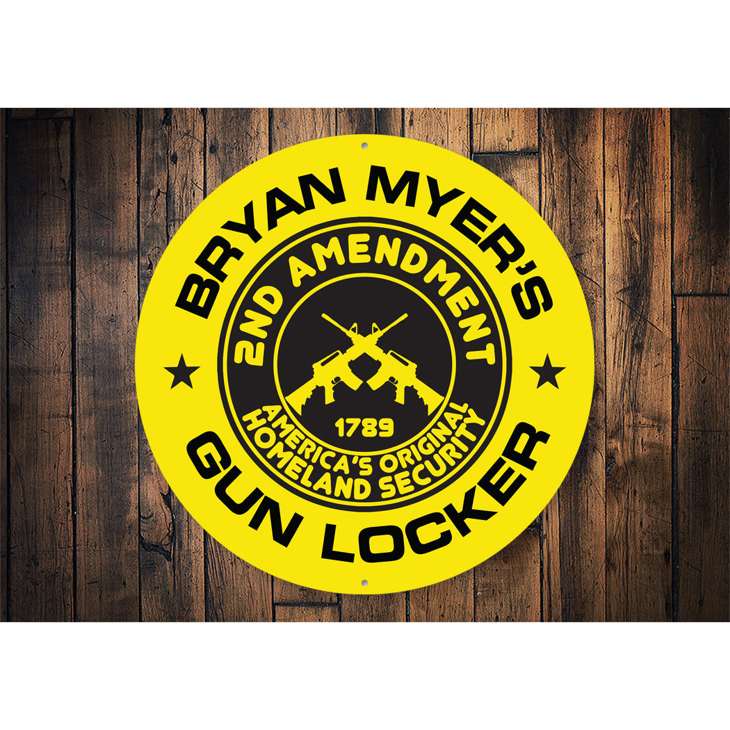 2nd Amendment Gun Locker Circle Sign