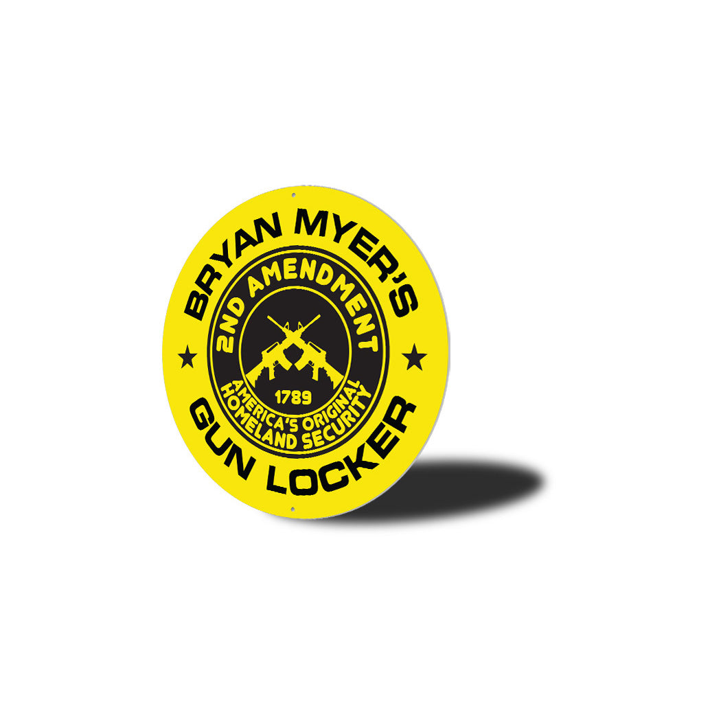 2nd Amendment Gun Locker Circle Sign