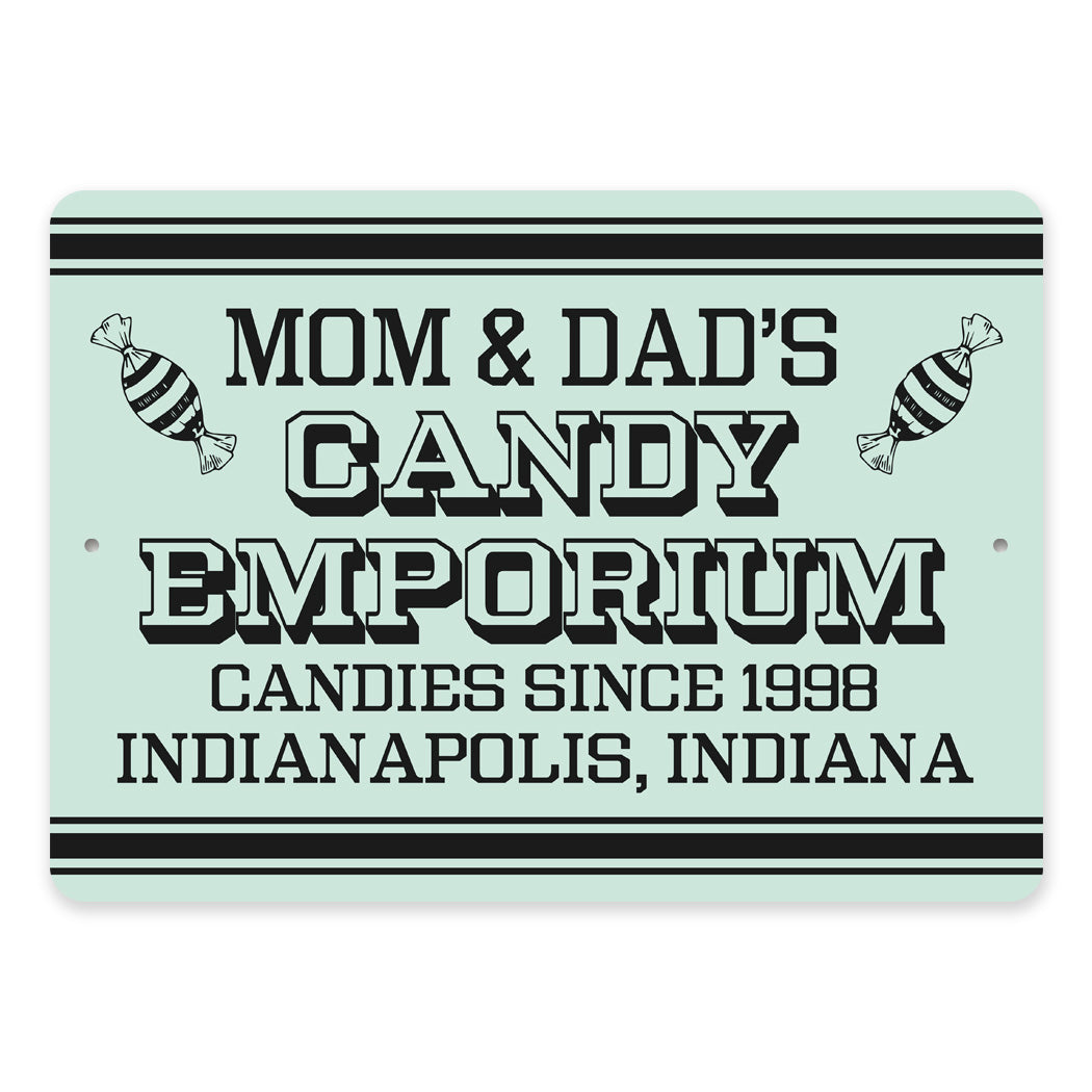 Mom And Dads Candy Emporium Sign