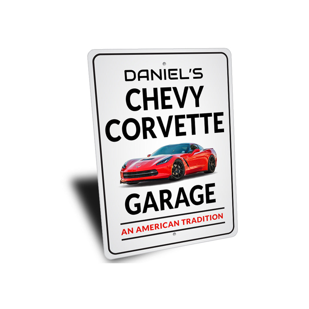Personalized Chevy Corvette Garage Sign