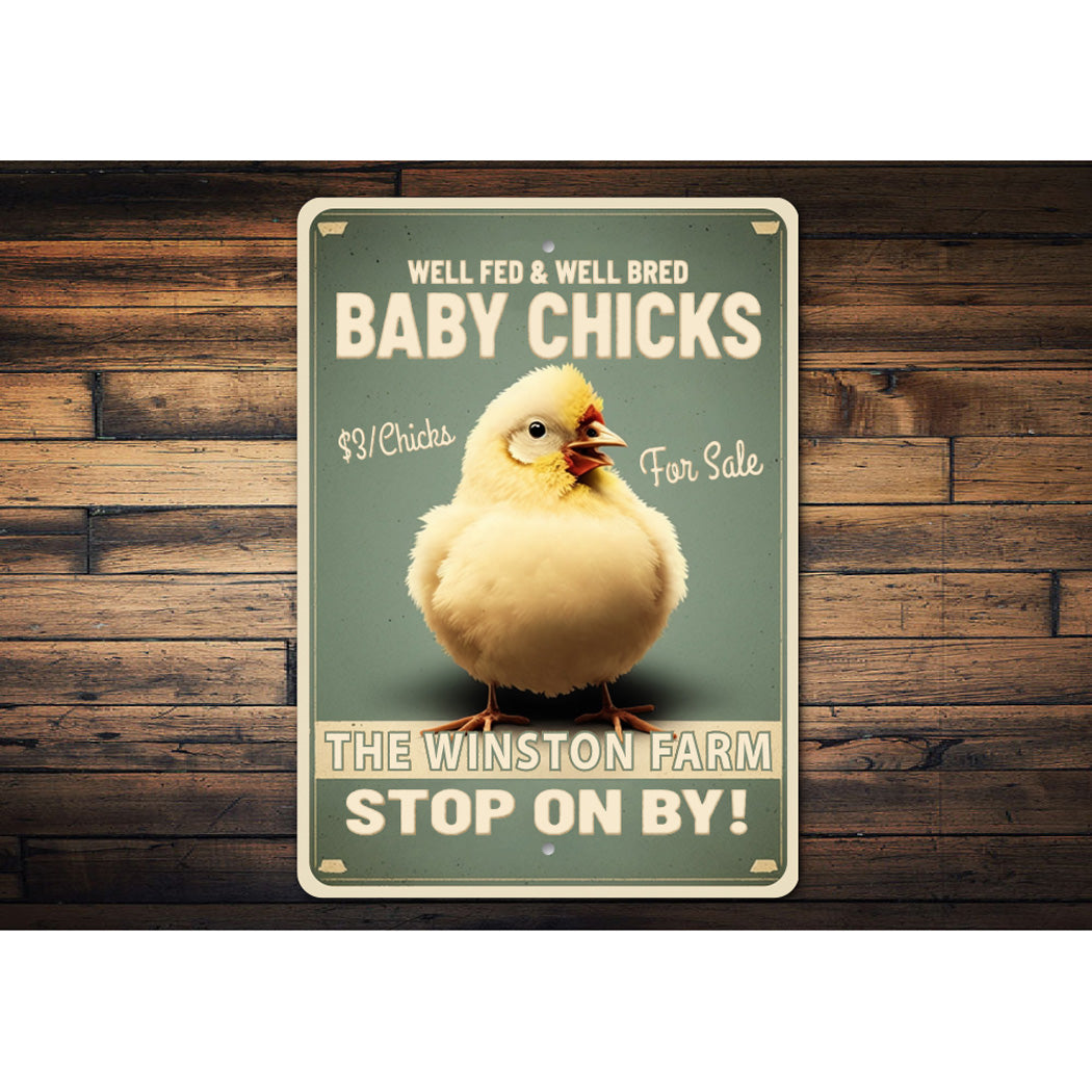 Custom Farm Name Baby Chicks Well Fed Well Bred Sign