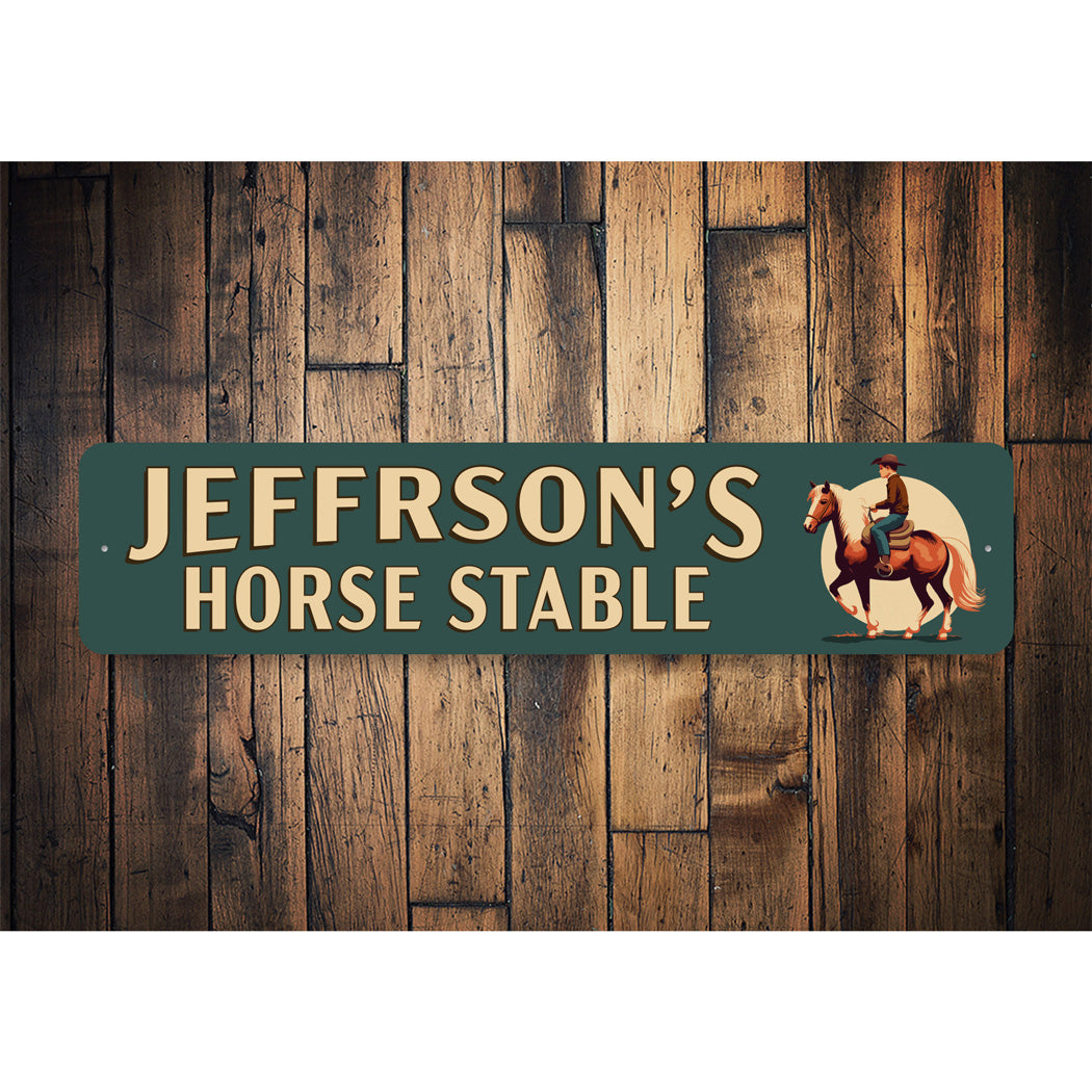 Personalized Family Name Horse Stable Sign