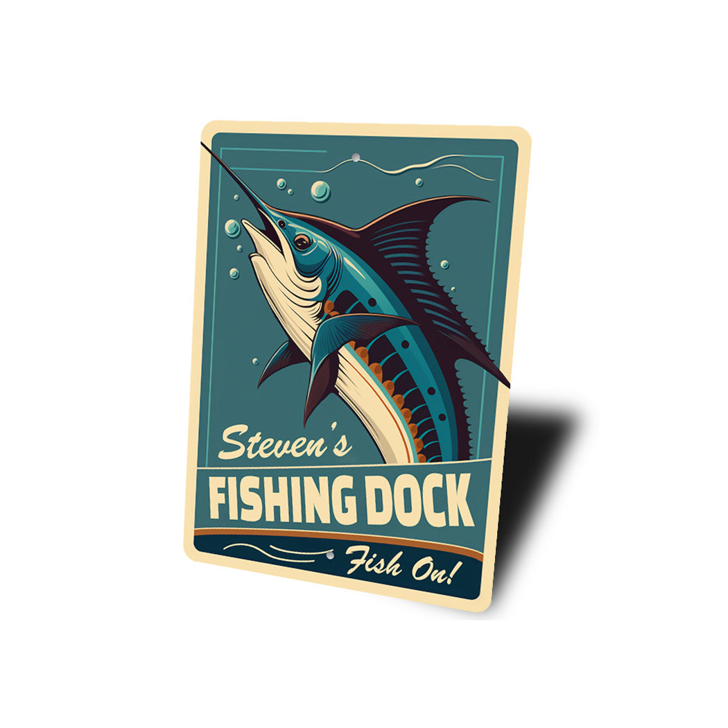 Custom Name Fishing Dock Fish On Sign