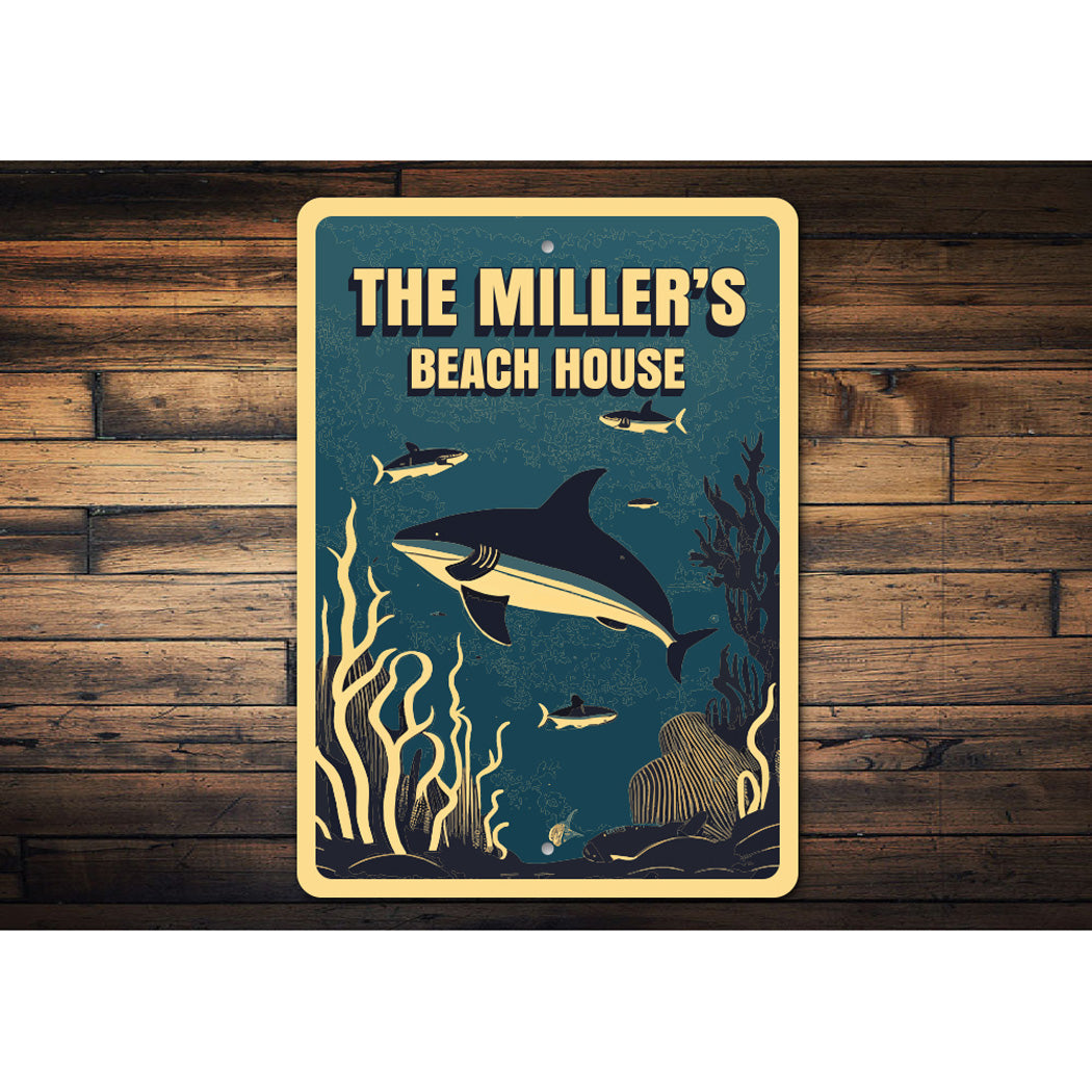 Family Name Beach House Fish Sign