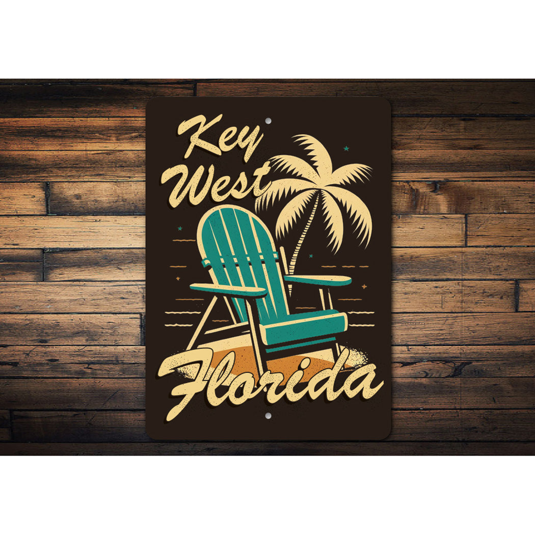 Key West Florida Beach Chair Sign