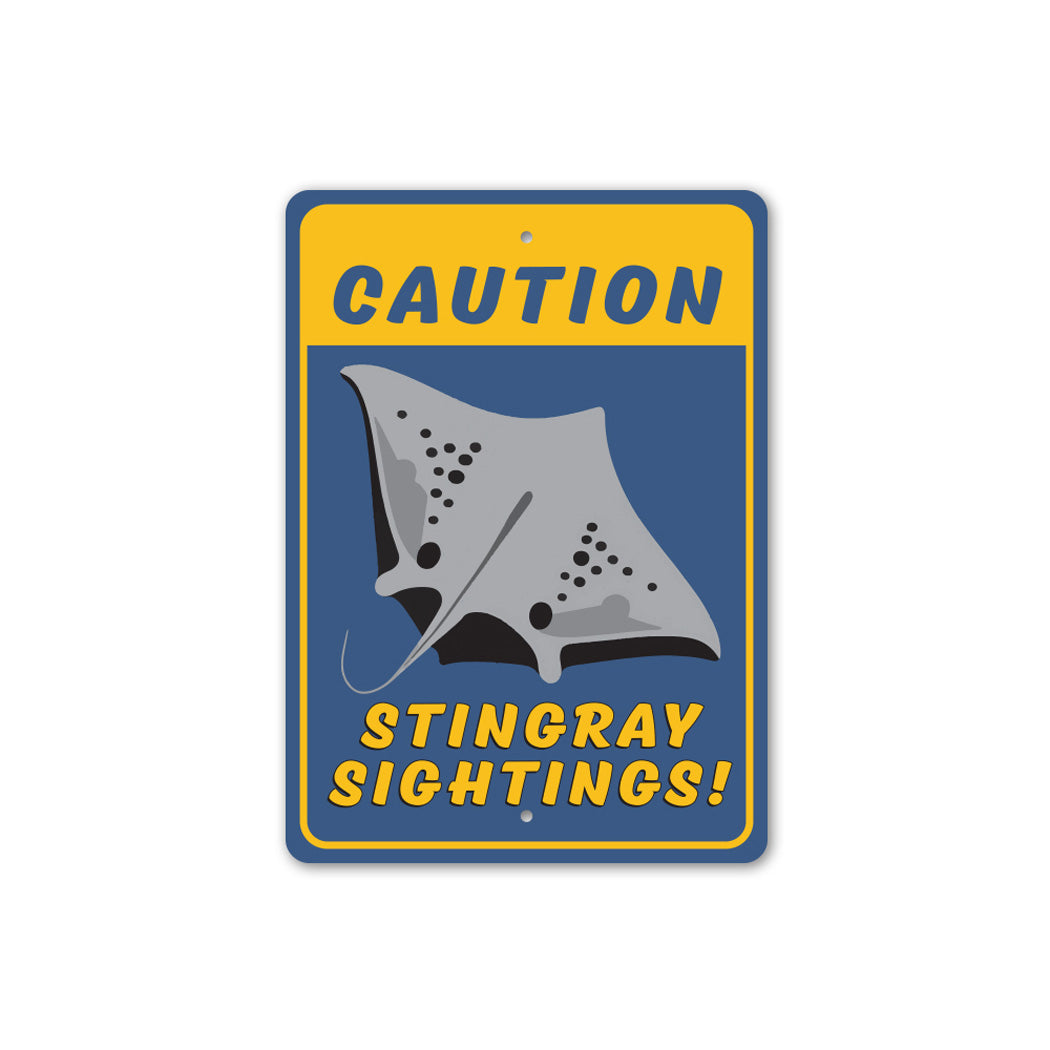 Caution Stingray Sightings Sign