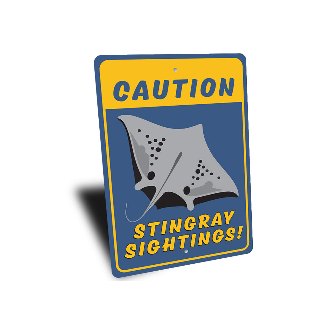 Caution Stingray Sightings Sign