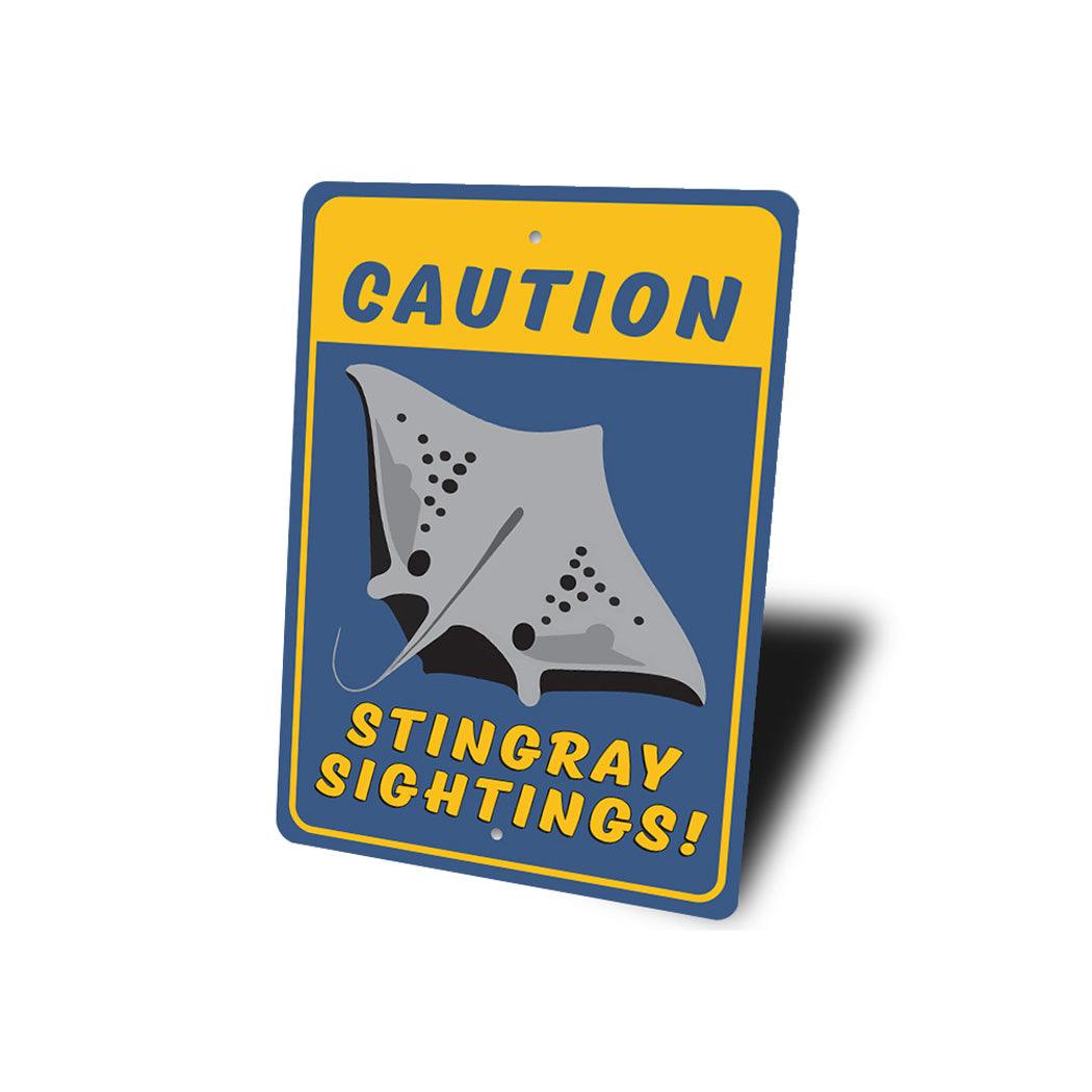 Caution Stingray Sightings Sign