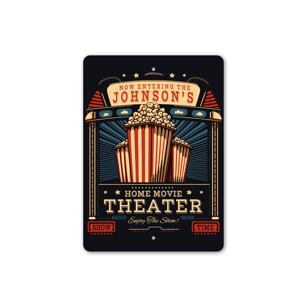 Custom Family Name Home Movie Theater Sign