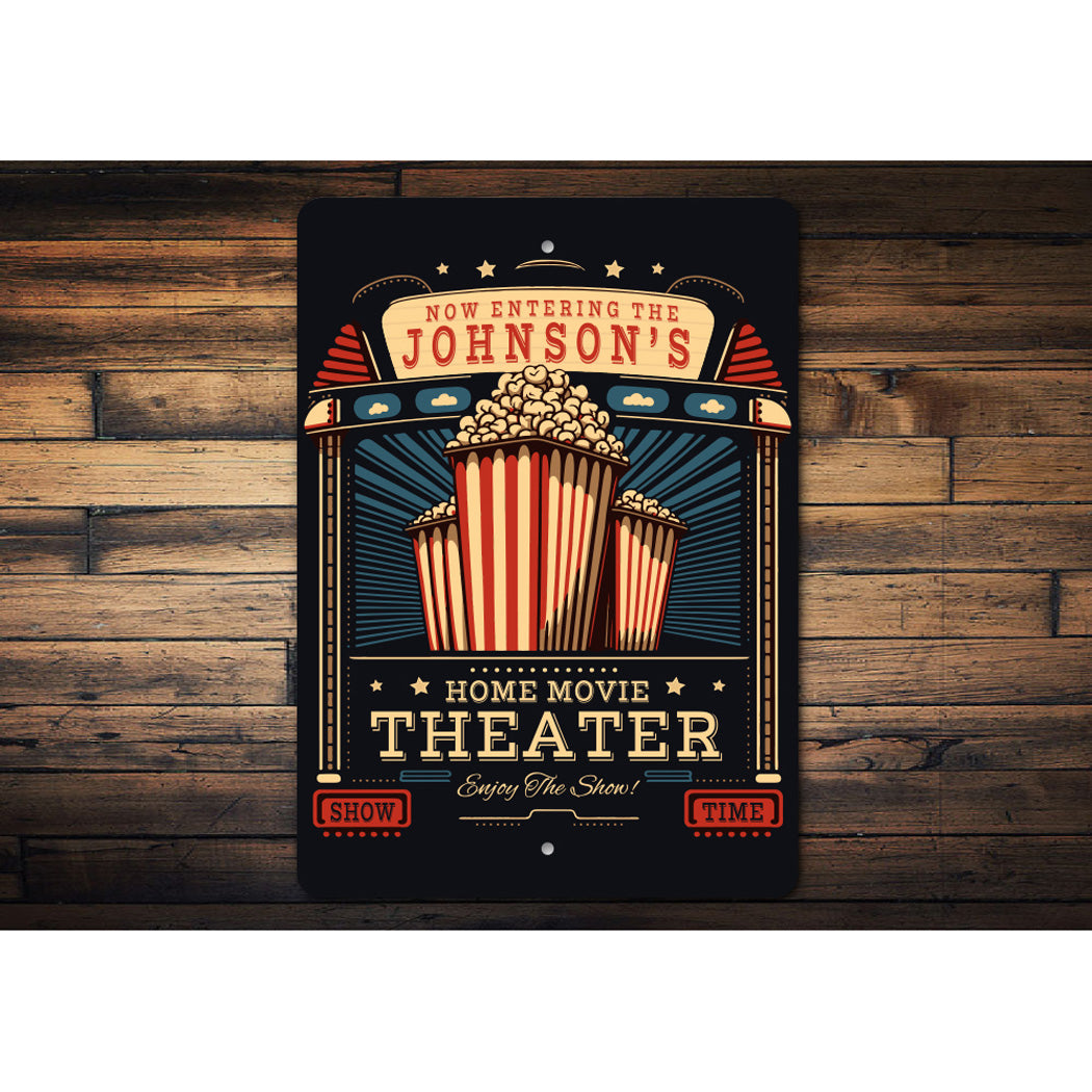 Custom Family Name Home Movie Theater Sign