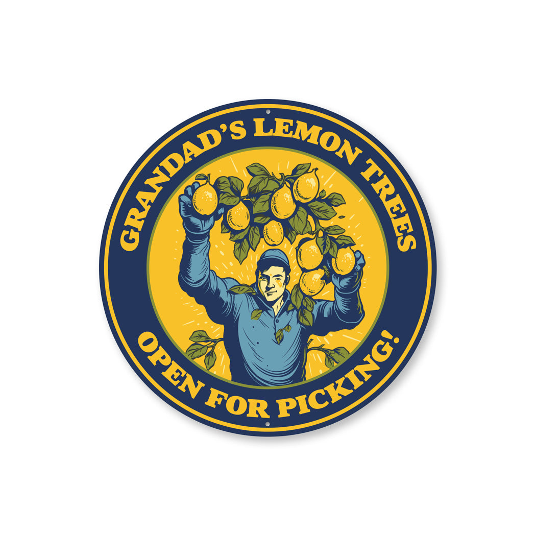 Grandads Lemon Trees Open For Picking Sign