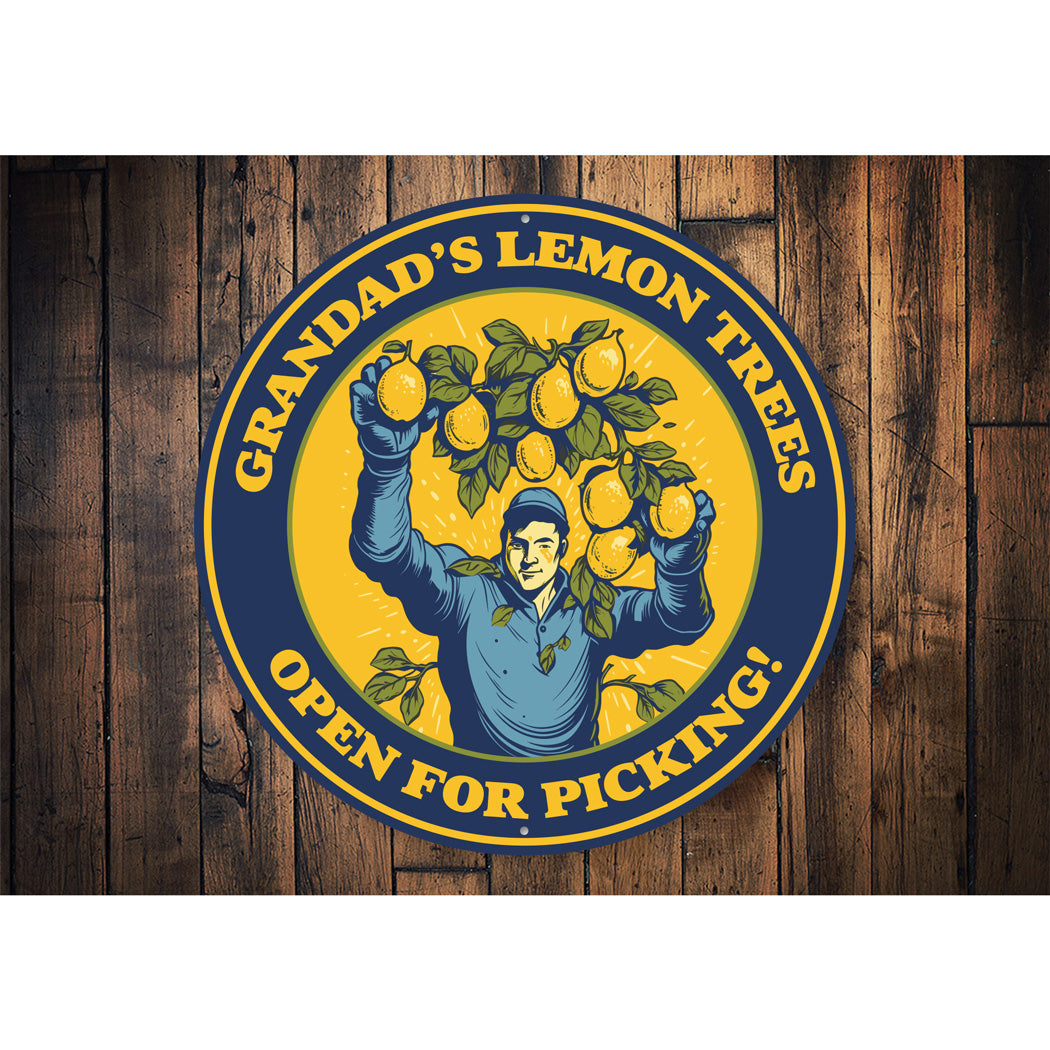 Grandads Lemon Trees Open For Picking Sign
