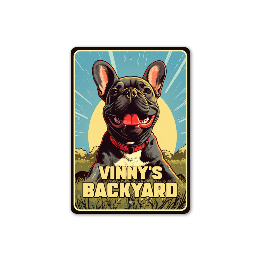 Custom Name French Bulldog Backyard Sign