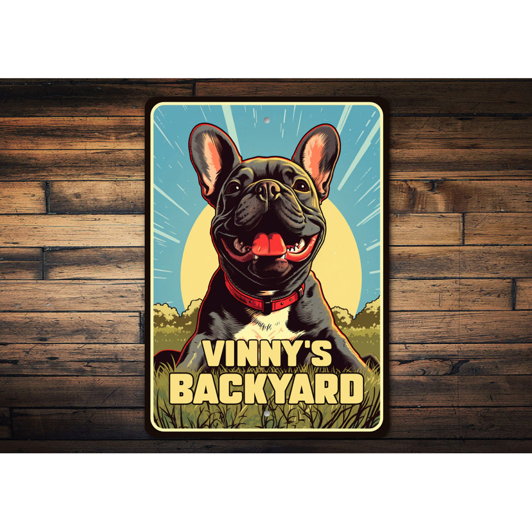 Custom Name French Bulldog Backyard Sign