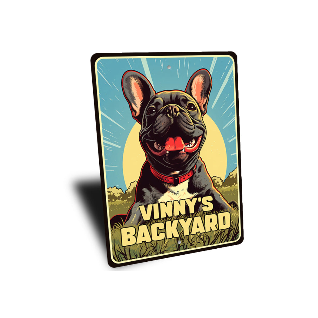 Custom Name French Bulldog Backyard Sign