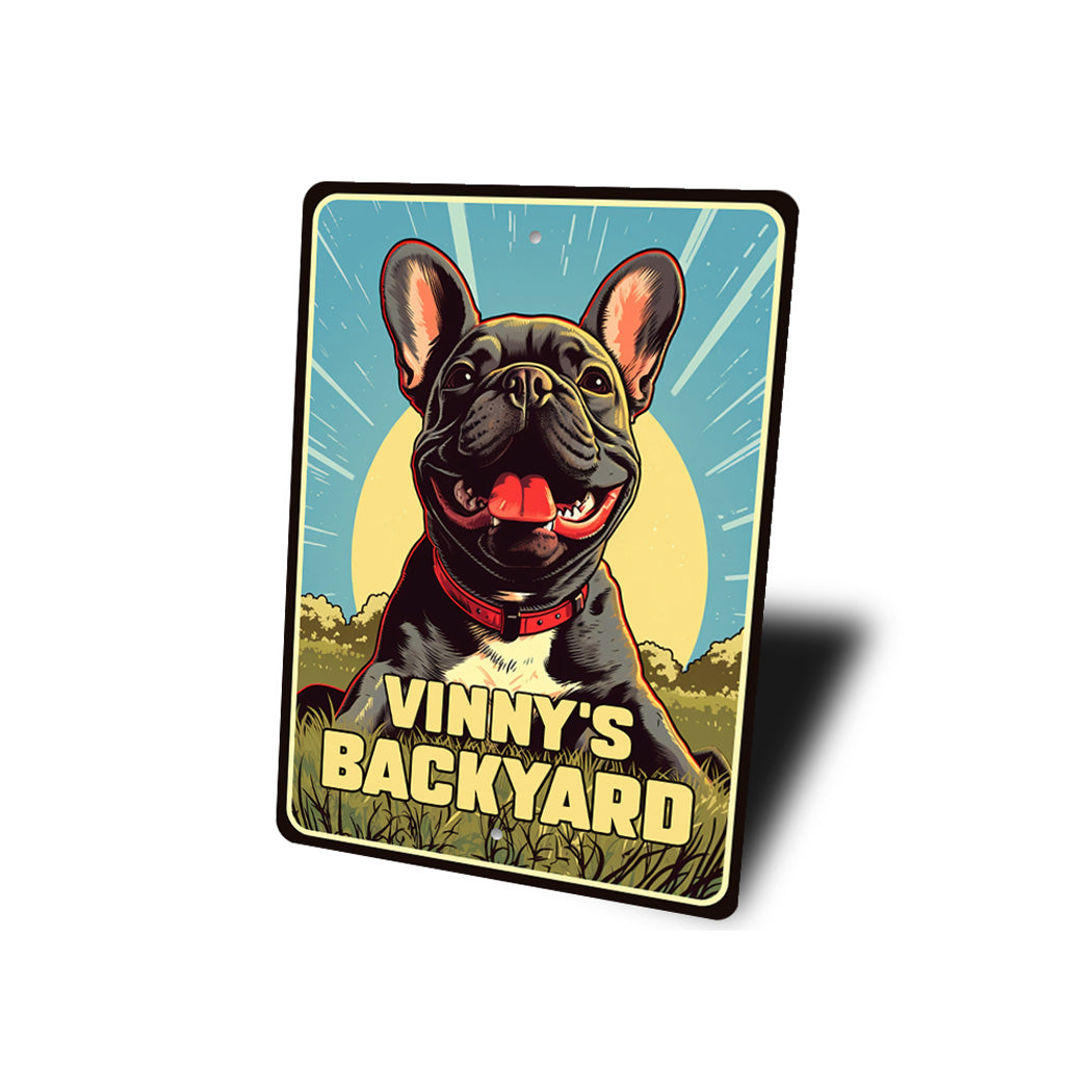 Custom Name French Bulldog Backyard Sign
