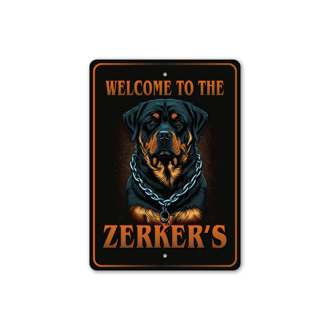 Custom Welcome To Family Name Rottweiler Dog Sign