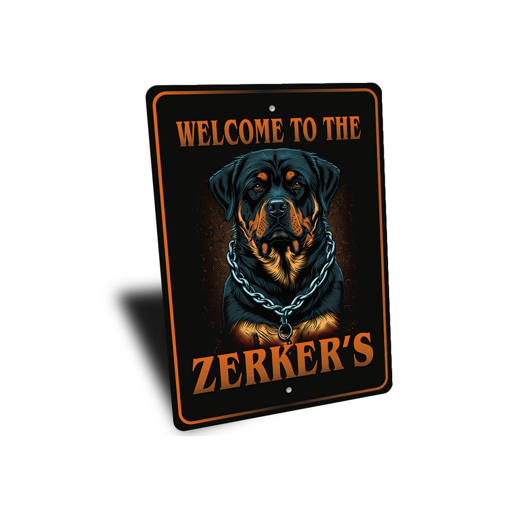 Custom Welcome To Family Name Rottweiler Dog Sign