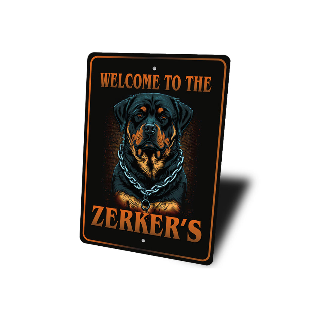 Custom Welcome To Family Name Rottweiler Dog Sign