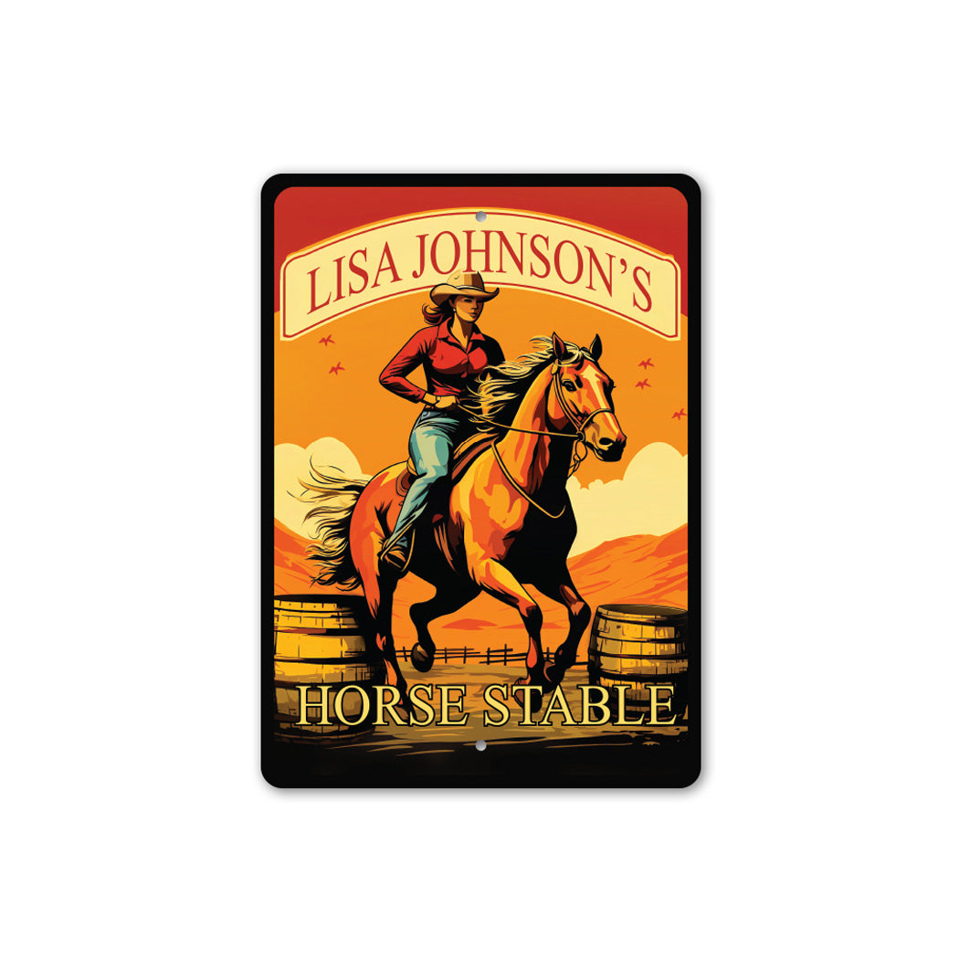 Custom Girl Name Riding Horse Stable Sign