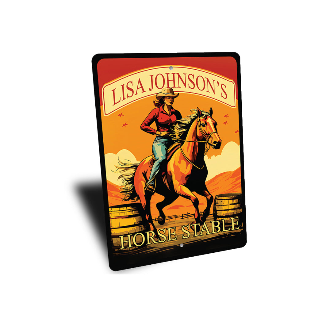 Custom Girl Name Riding Horse Stable Sign