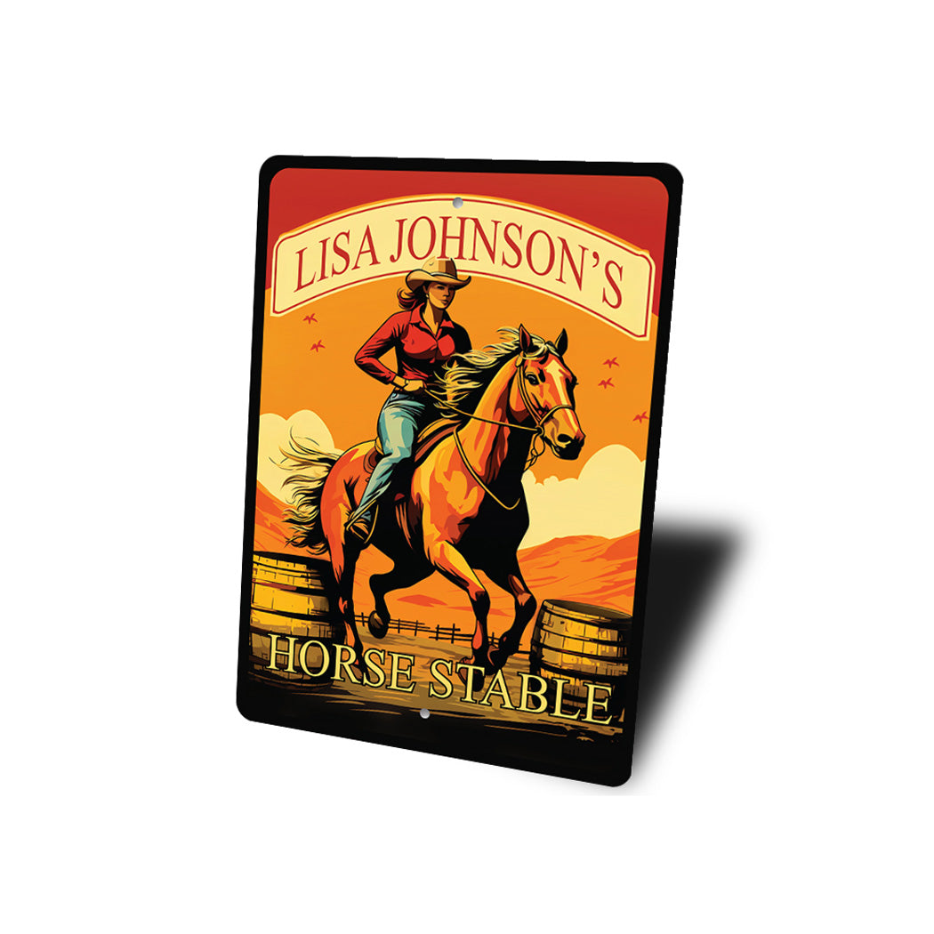 Custom Girl Name Riding Horse Stable Sign