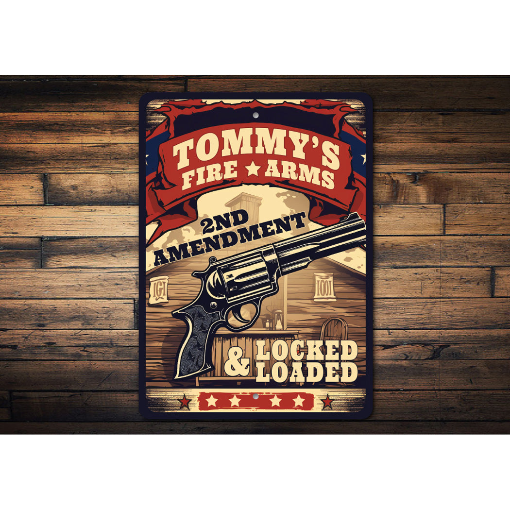 Custom Firearms Locked And Loaded 2nd Amendment Sign