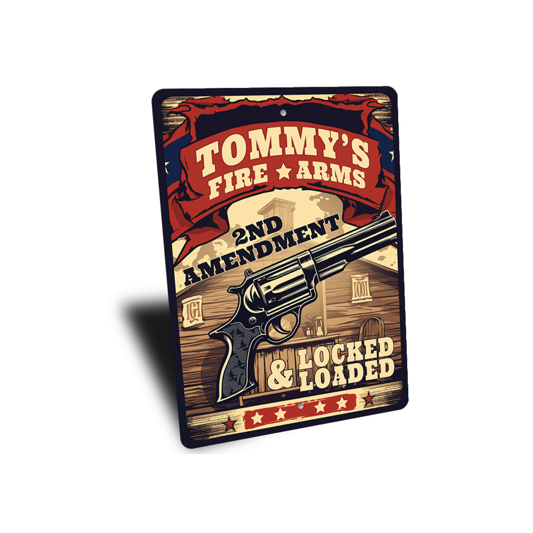Custom Firearms Locked And Loaded 2nd Amendment Sign