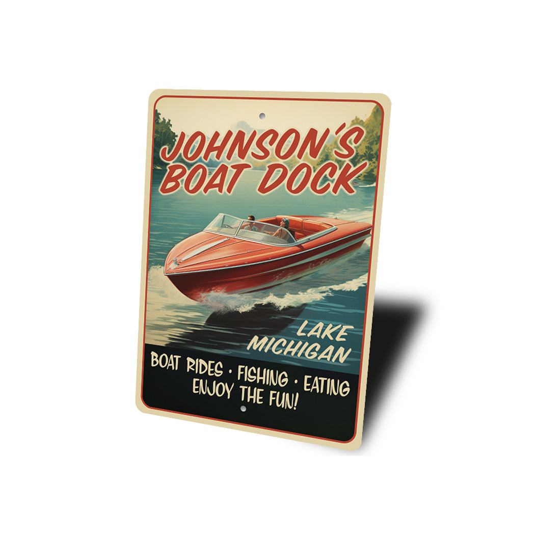 Custom Family Boat Dock Rides Enjoy The Fun Sign
