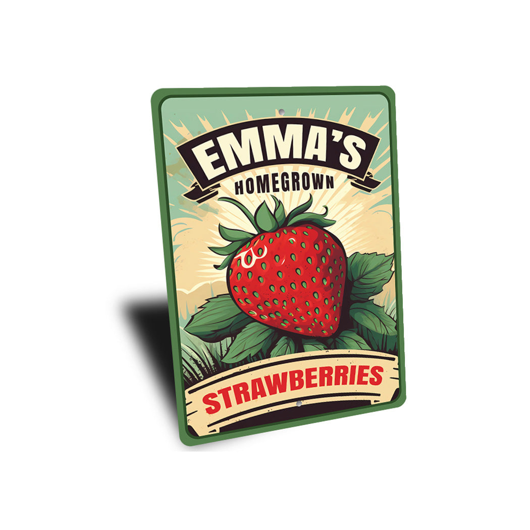 Personalized Homegrown Strawberries Sign